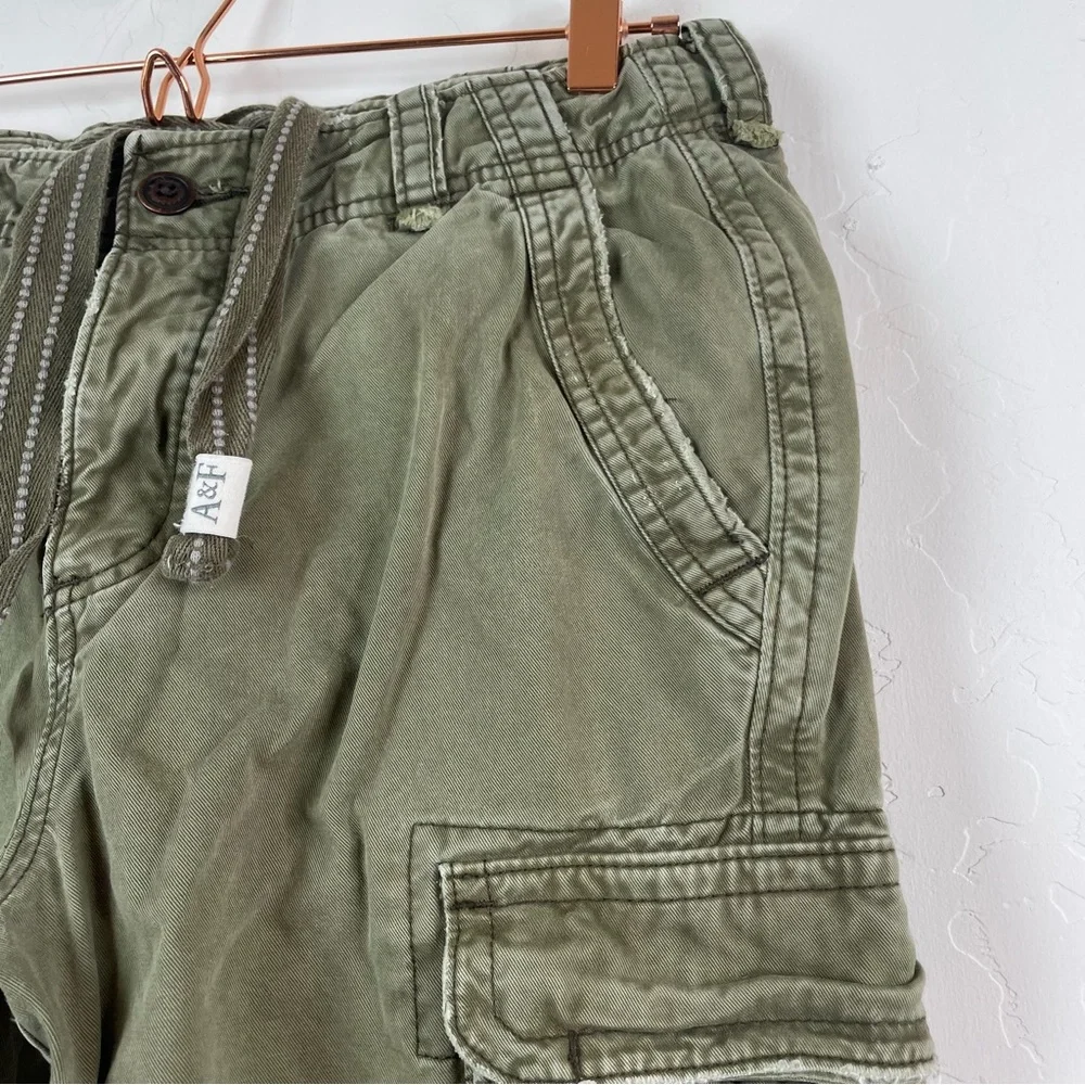 Abercrombie & Fitch Men’s Y2K Army Green Cotton Utility Cargo Pants Size 31X30